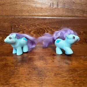 HASBRO My Little Pony G1 Baby Bowtie Set of 2 Blue Earth Ponies Vintage 1987